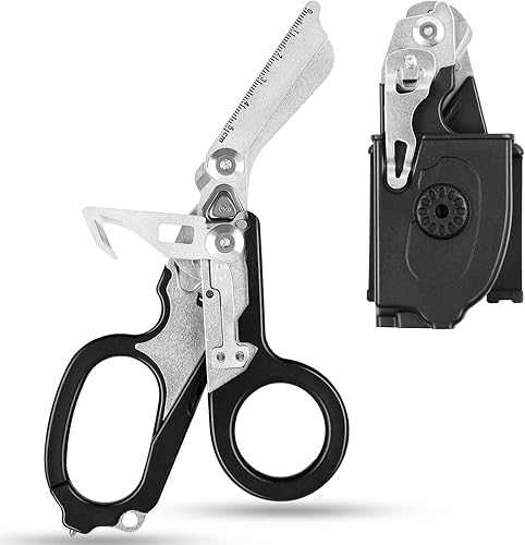 TIHOOK 6 in 1 Rettungsschere, Rettungsdienst Schere, Raptor Response Notfallschere, Glasbrecher, Gurtschneider, Tragbare Schere für Camping im Freien, Multifunktionsschere Rettungsdienst Notfallschere - Cheap-Us