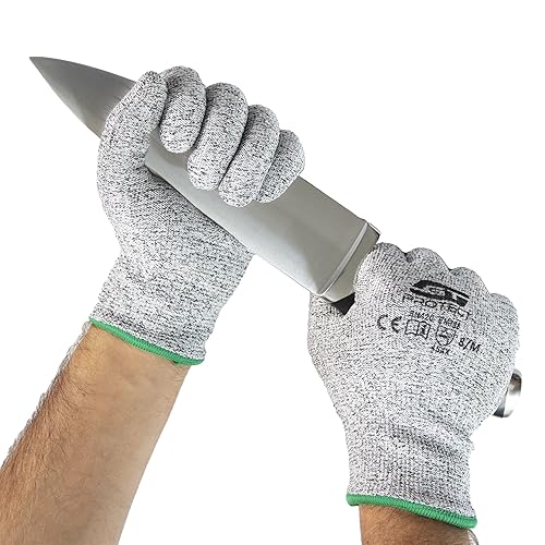 GTprotect PREMIUM Zertifizierte, Schnittfeste Handschuhe - Schnittschutzhandschuhe für Kinder, Damen und Herren jeden Alters - Schutzhandschuhe geeignet fürs Kochen und sonstige Arbeiten M - Cheap-Us