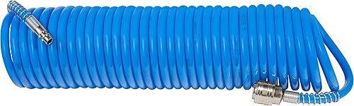 Güde 41400 SB Druckluft Spiralschlauch 5 M (mit Schnellkupplung und Stecknippel, Knickschutz) & BGS 3208 | Druckluft-Ausblaspistole | 100 mm | Drukluftpistole | Griff aus blauem Nylon-Fiberglas - Cheap-Us