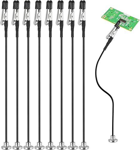 Katyjun 8 Stück Löthilfe Dritte Helfende Hand Löten mit Magnetfuß, Löt Halter mit Flexiblem Schwanenhals - Cheap-Us