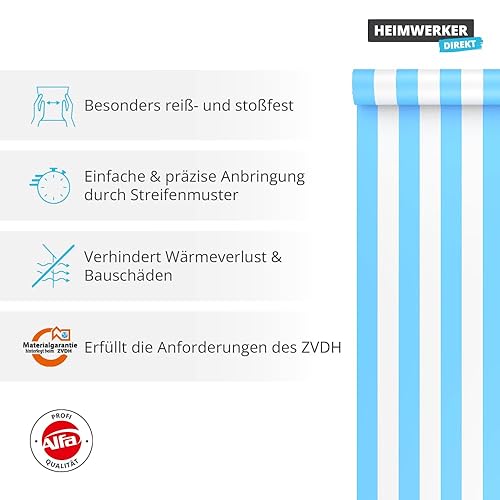 1x Alfa Stabile Dampfbremsfolie 100 m² Dampfsperrfolie in blau weiß für den Innenausbau geeignet - Cheap-Us