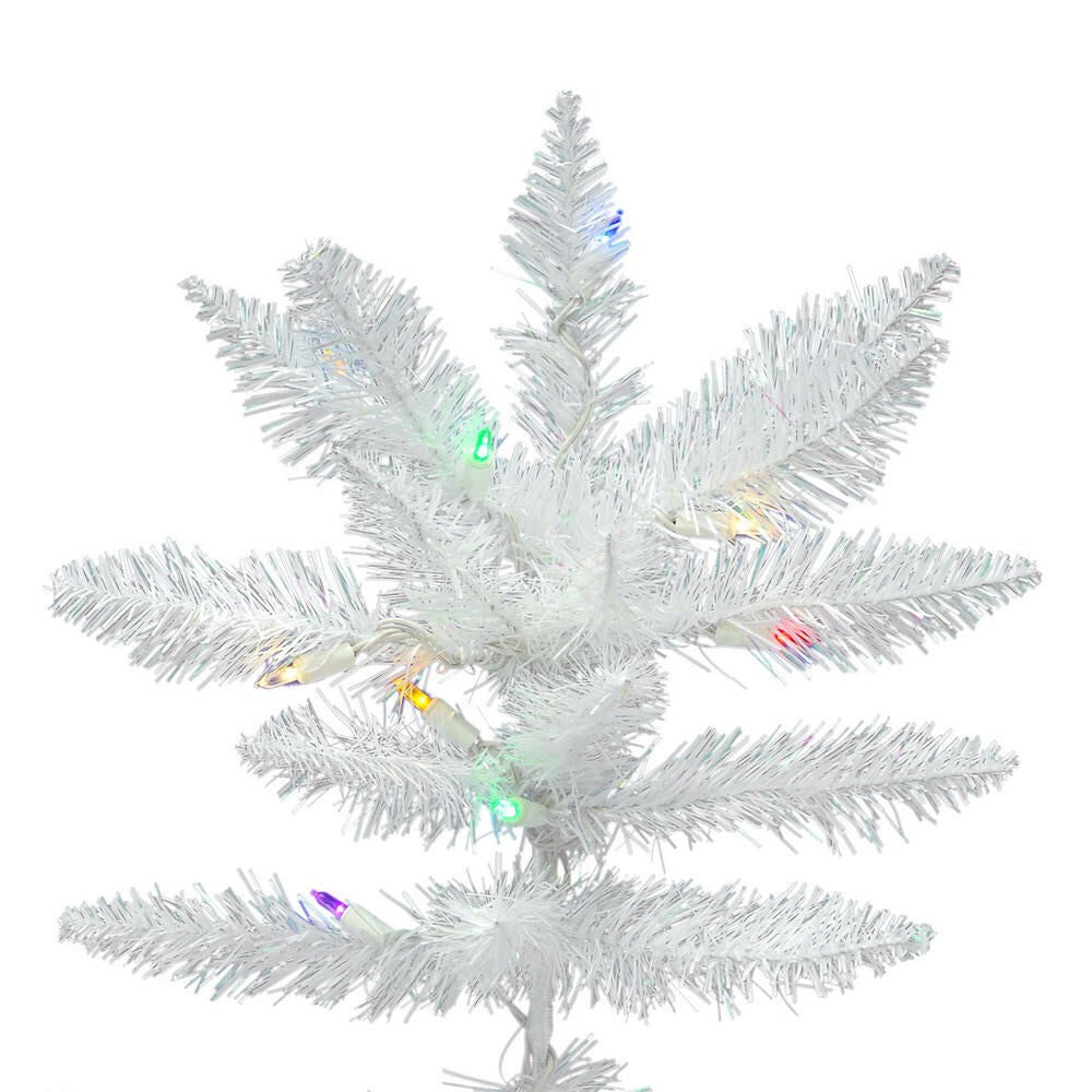 Vickerman 5.5' Sparkle White Spruce Artificial Christmas Tree Multi-Colored LED Lights - Cheap-Us
