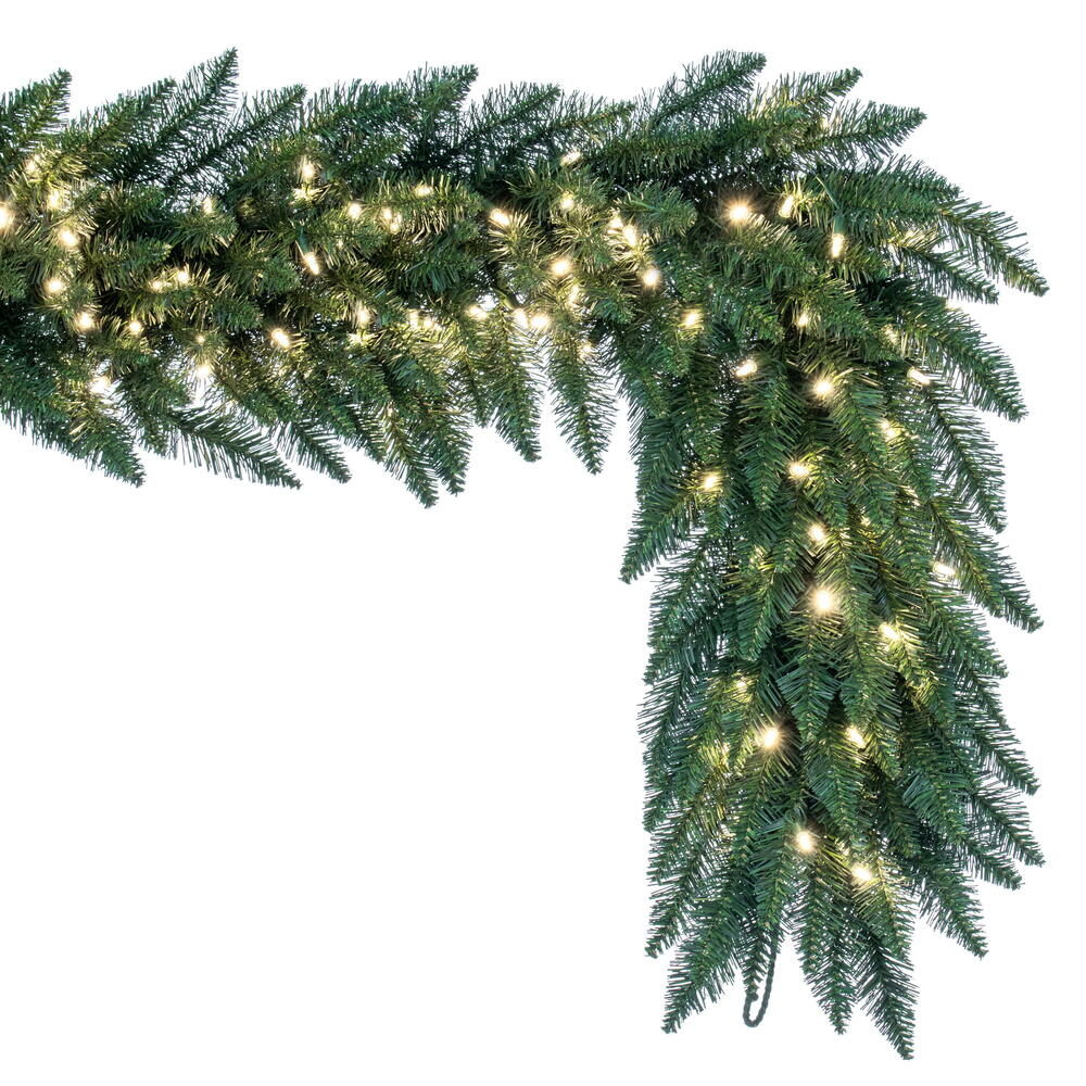 Vickerman 25' Camdon Fir Artificial Christmas Garland Warm White LED Mini Lights - Cheap-Us