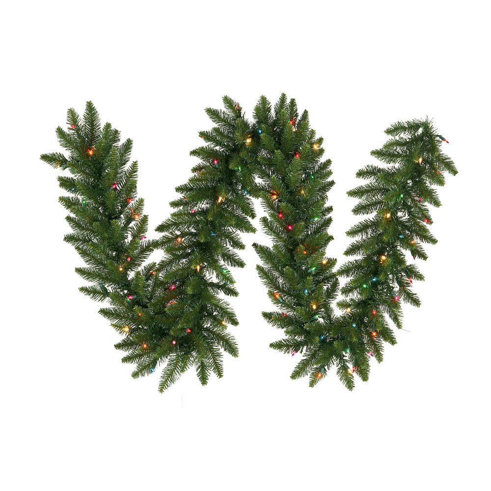 Vickerman 50' Camdon Fir Artificial Christmas Garland Multi-colored LED Mini Lights - Cheap-Us