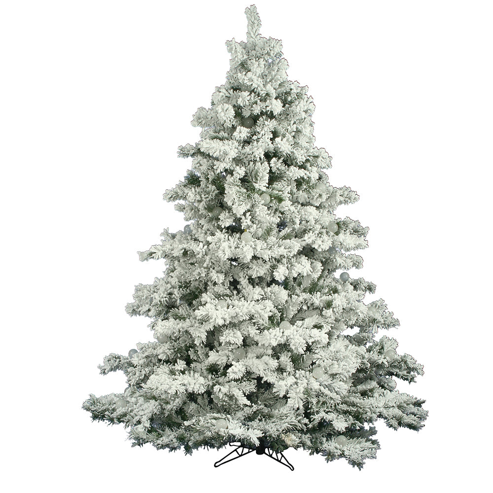Vickerman 6.5' Flocked Alaskan Pine Artificial Christmas Tree Unlit - Cheap-Us