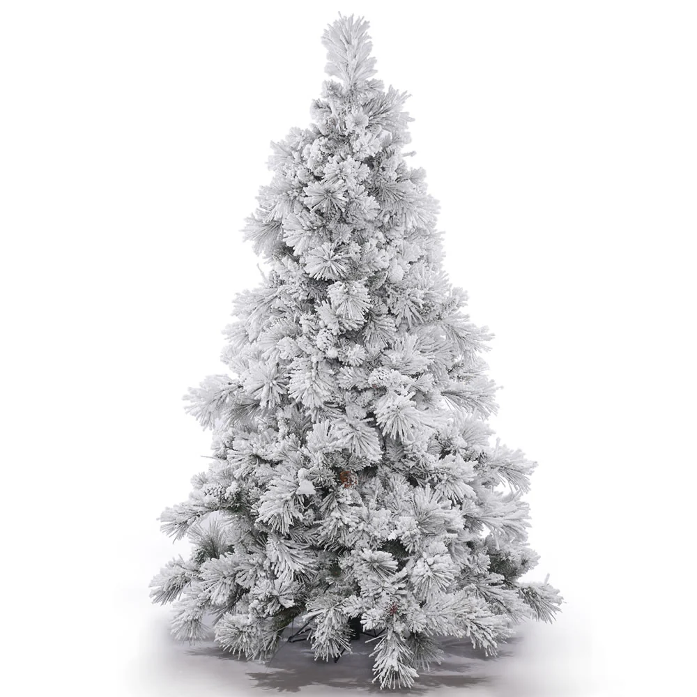 Vickerman 10' Flocked Alberta Artificial Christmas Tree Unlit - Cheap-Us