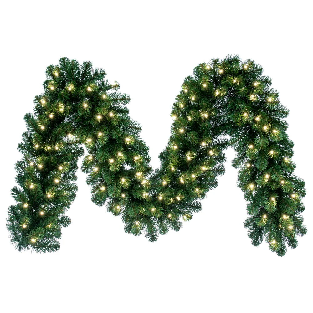 Vickerman 25' Grand Teton Artificial Christmas Garland Warm White Wide Angle LED Lights - Cheap-Us