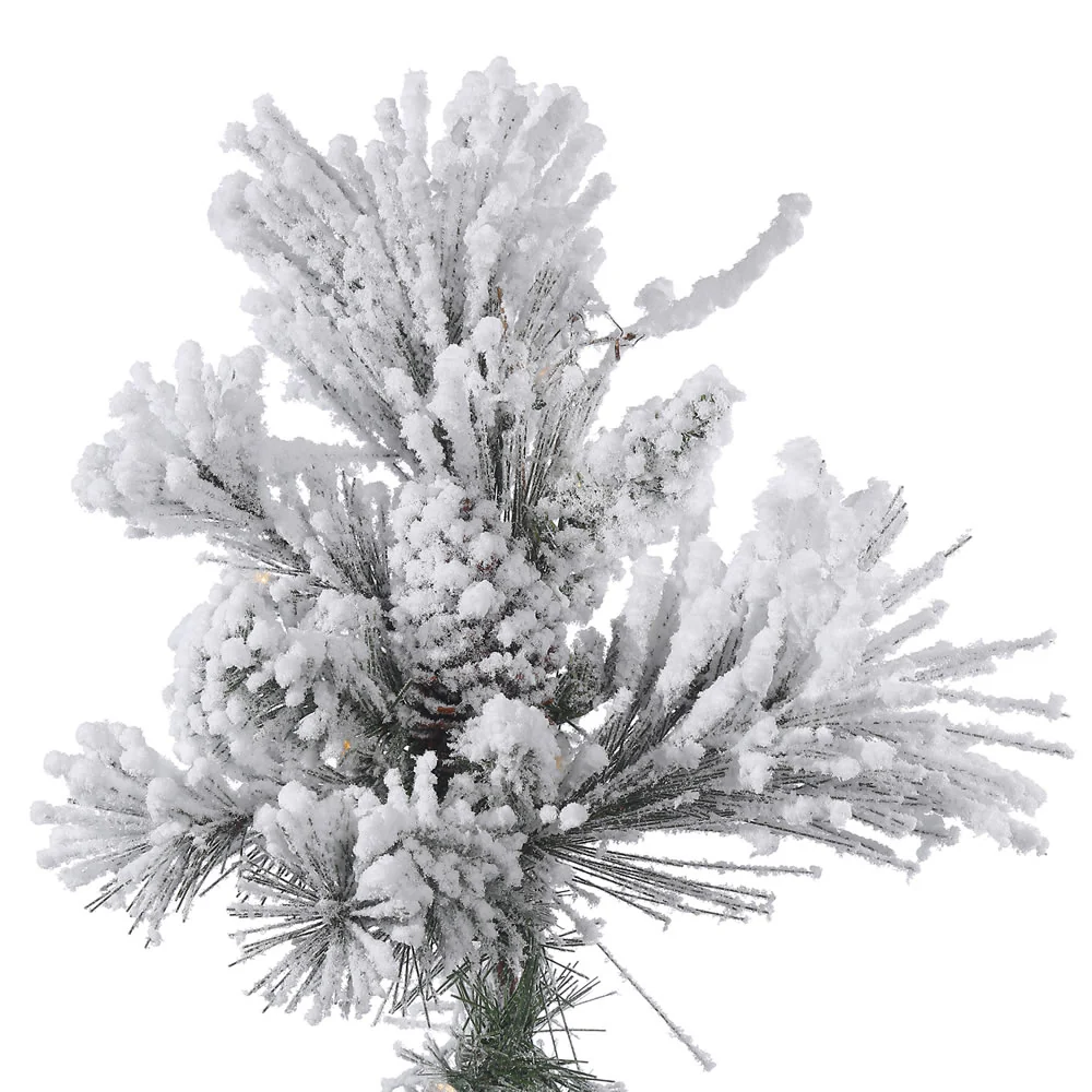 Vickerman 10' Flocked Alberta Artificial Christmas Tree Unlit - Cheap-Us
