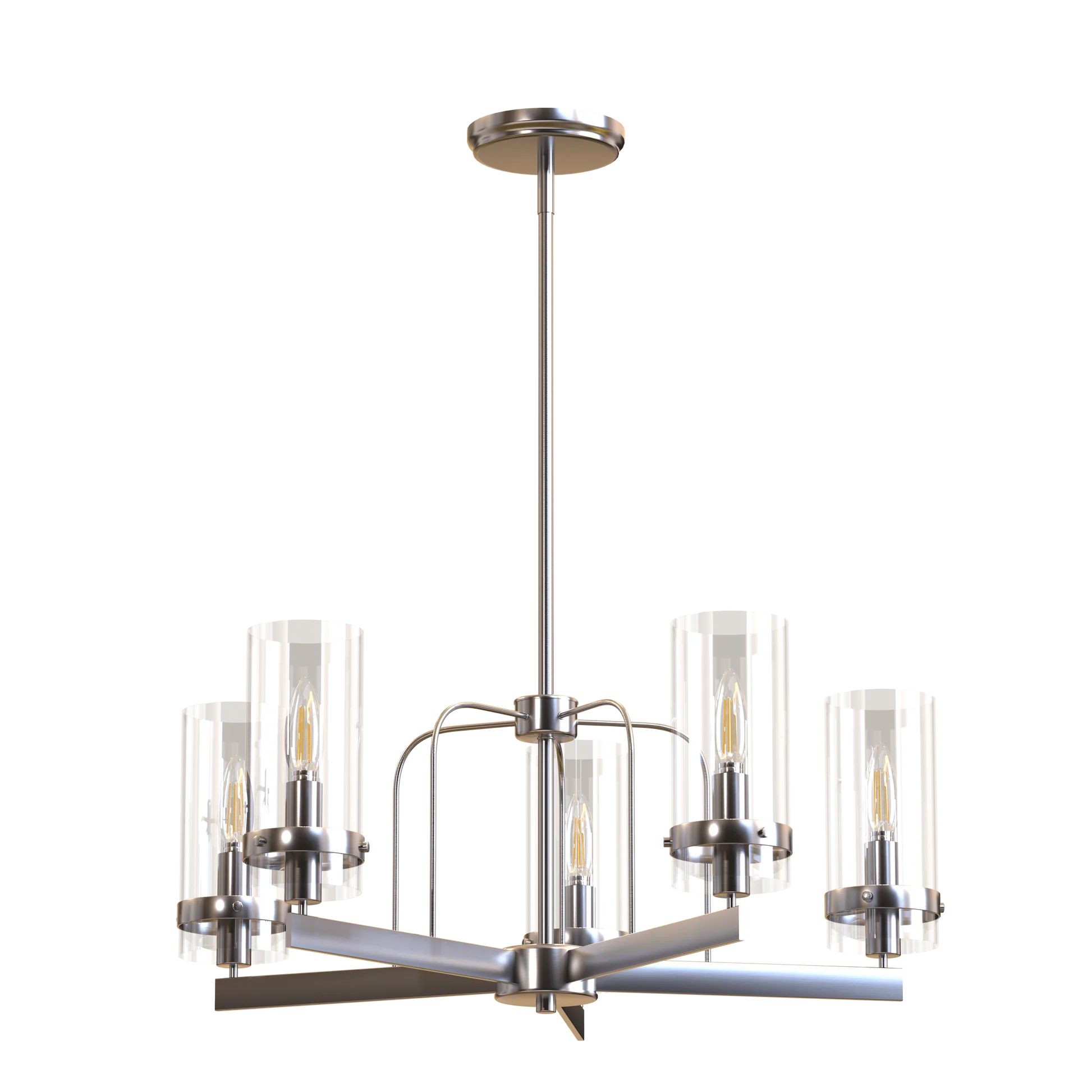 Lucia Five Light Traditional Chandelier Fixture with Clear Glass Shades - Cheap-Us