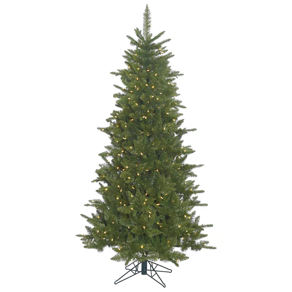 Vickerman 7.5' Durango Spruce Slim Artificial Christmas Tree, Warm White Dura-Lit® LED Lights - Cheap-Us