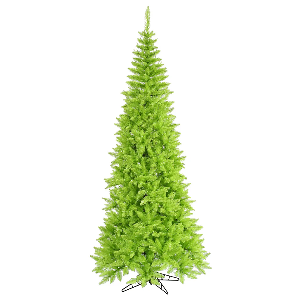 Vickerman 9' Lime Fir Slim Artificial Christmas Tree Unlit - Cheap-Us