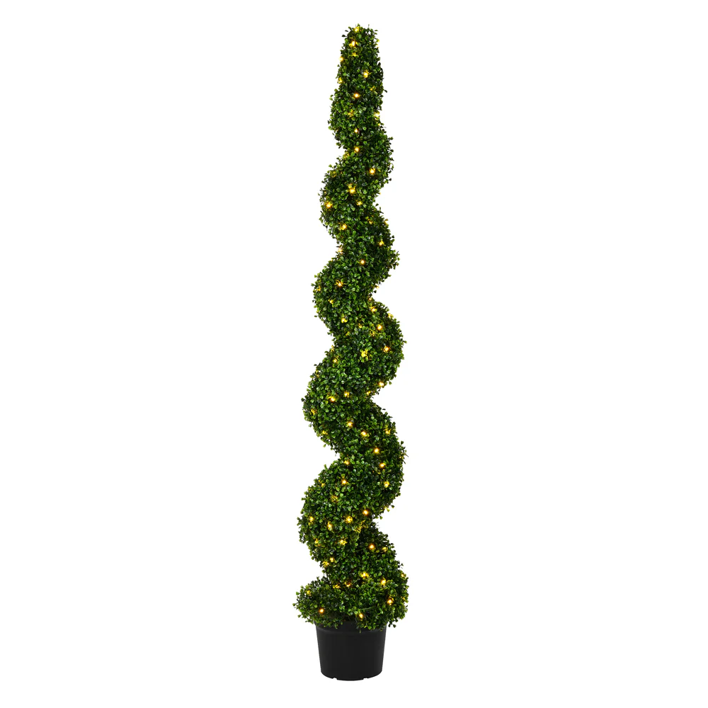 Vickerman 6' Artificial Potted Green Boxwood Spiral Tree. - Cheap-Us