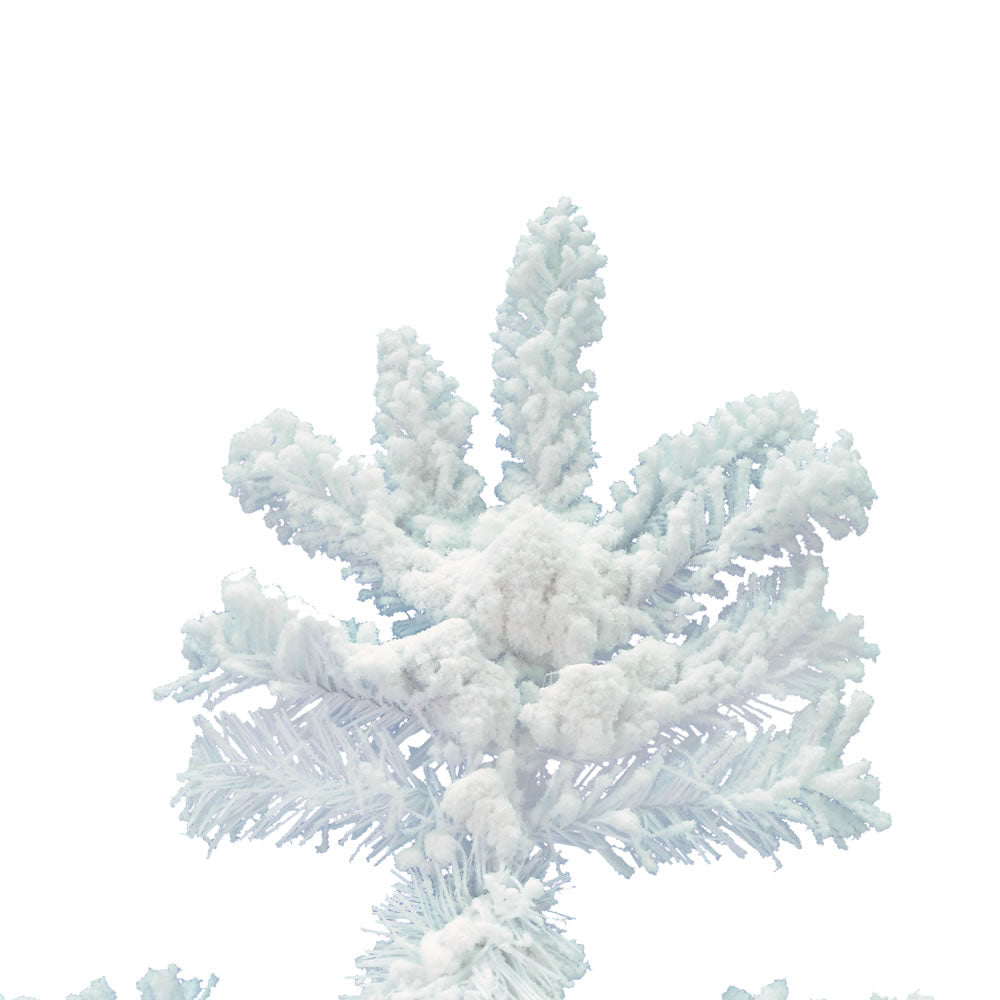 Vickerman 7.5' Flocked White Slim Artificial Christmas Tree Unlit - Cheap-Us