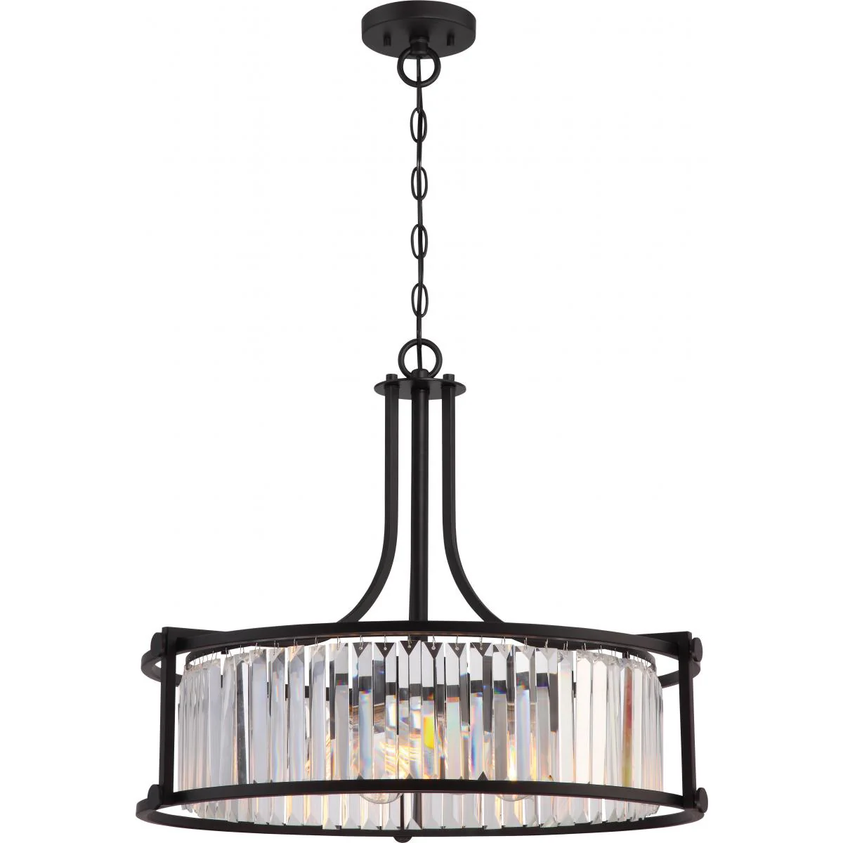 Krys; 4 Light; Crystal Pendant with 60W Vintage Lamps Included; Aged Bronze Finish - Cheap-Us