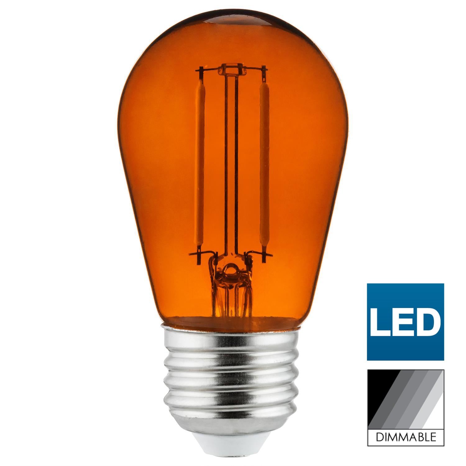 Sunlite LED Transparent Orange Colored S14 Medium Base (E26) Bulb - Parties, Decorative, and Holiday 15,000 Hours Average Life - Cheap-Us