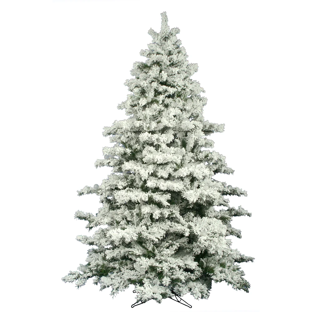 Vickerman 12' Flocked Alaskan Pine Artificial Christmas Tree Unlit - Cheap-Us