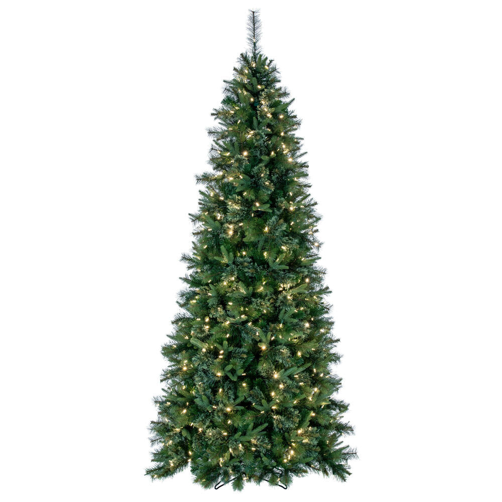 Vickerman 7.5' Cashmere Slim Artificial Christmas Tree Warm White Dura-Lit® LED Lights - Cheap-Us