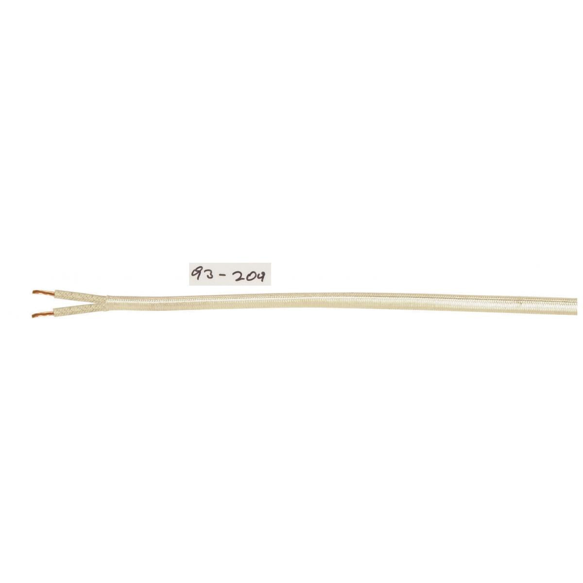 Pulley Bulk Wire; 18/2 Rayon Braid 90C; 250 Foot/Spool; White - Cheap-Us