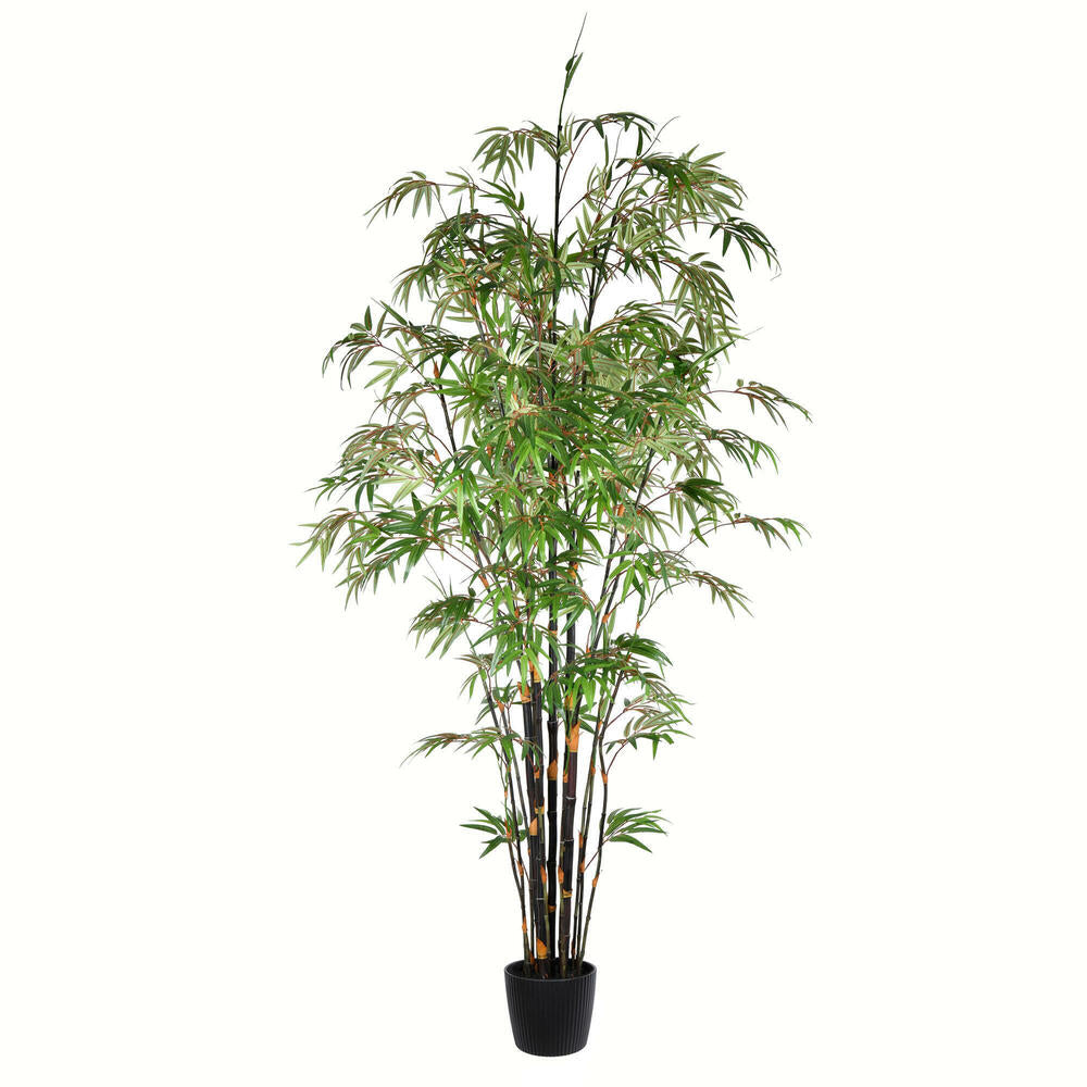 Vickerman 8' Artificial Potted Black Japanese Bamboo Tree. - Cheap-Us
