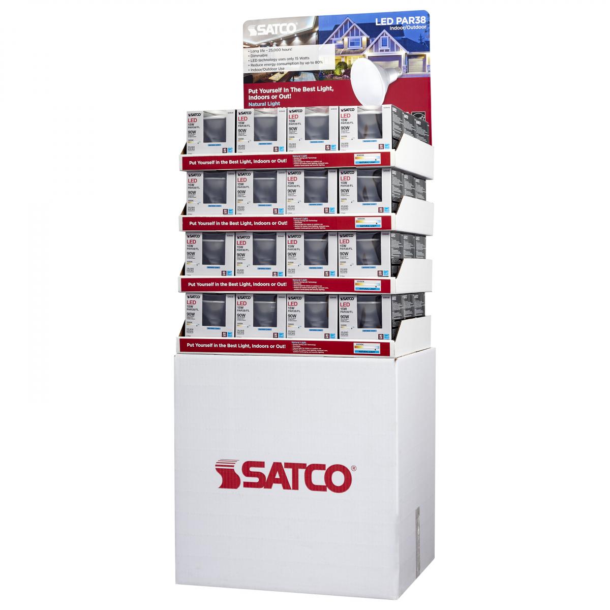 D2113 48PC S29449 15PAR38/40'/950 Display Unit Containing 48 Boxes of S29449; 15 Watt PAR38 LED; 5000K; Medium Base - Cheap-Us