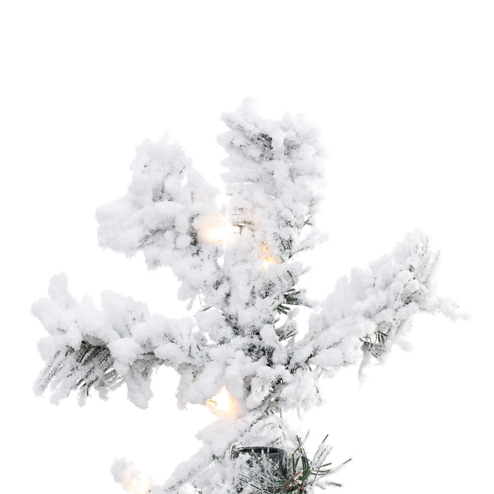 Vickerman 4.5' Flocked Alaskan Pine Artificial Christmas Tree Pure White Single Mold LED lights - Cheap-Us