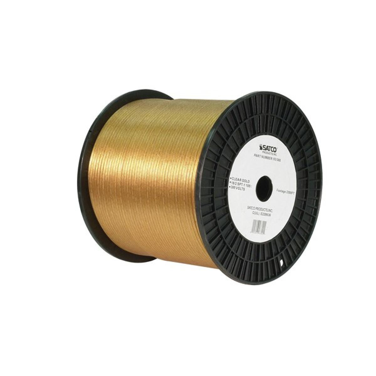 Lamp And Lighting Bulk Wire; 18/2 SPT-1 105C; 2500 Foot/Reel; Clear Gold - Cheap-Us