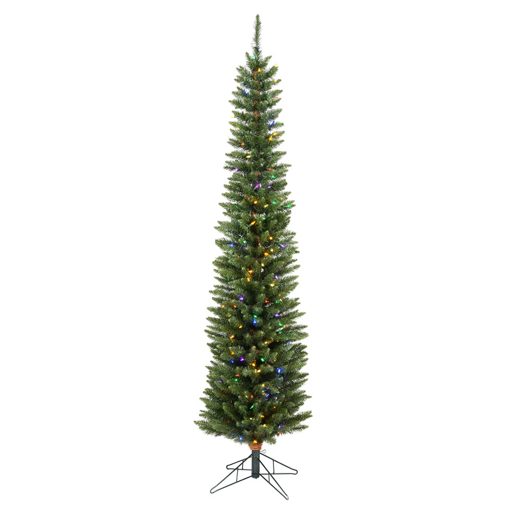 Vickerman 8.5' Durham Pole Pine Artificial Christmas Tree Multi-Colored LED Dura-lit Lights - Cheap-Us