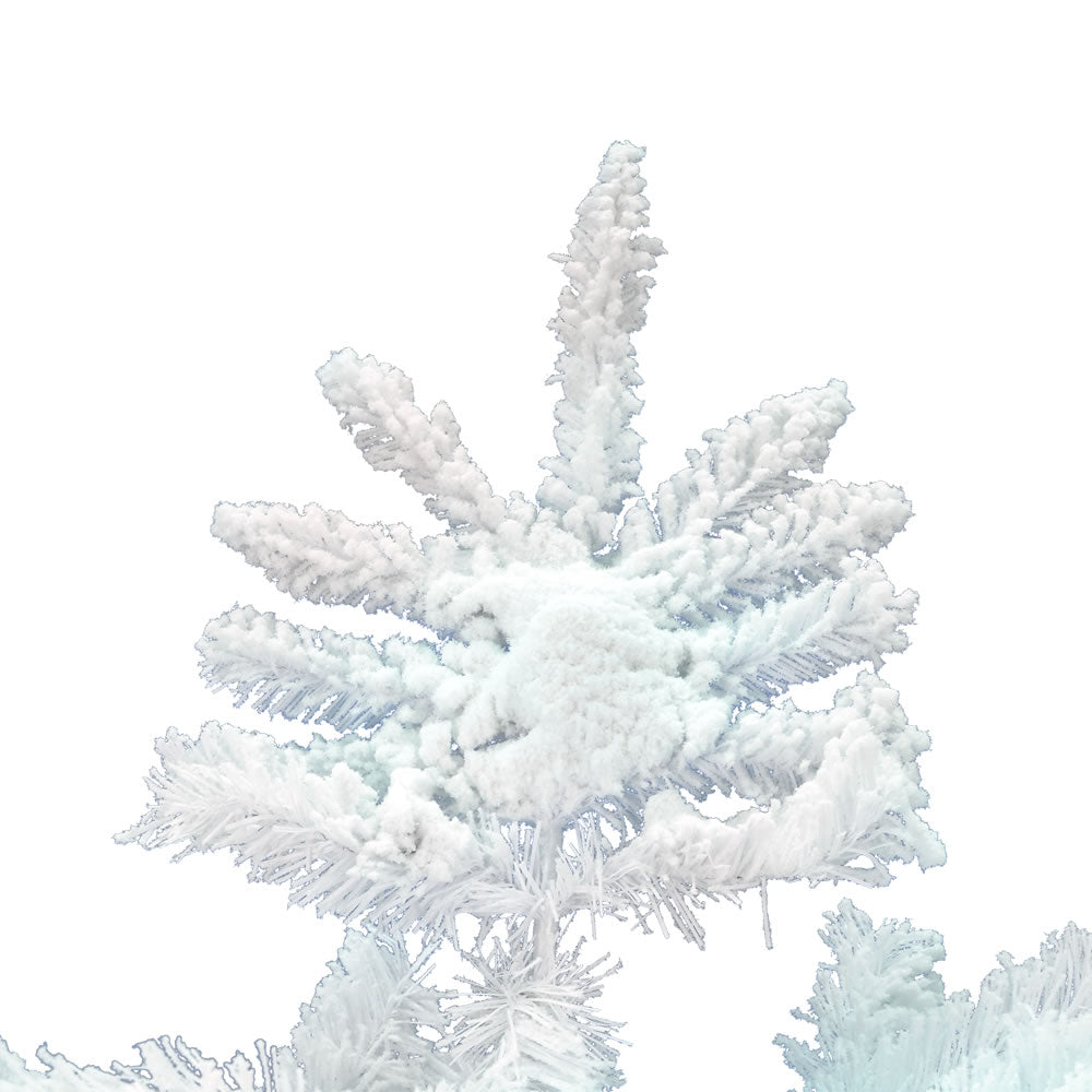 Vickerman 6.5' Flocked White Spruce Artificial Christmas Tree Unlit - Cheap-Us