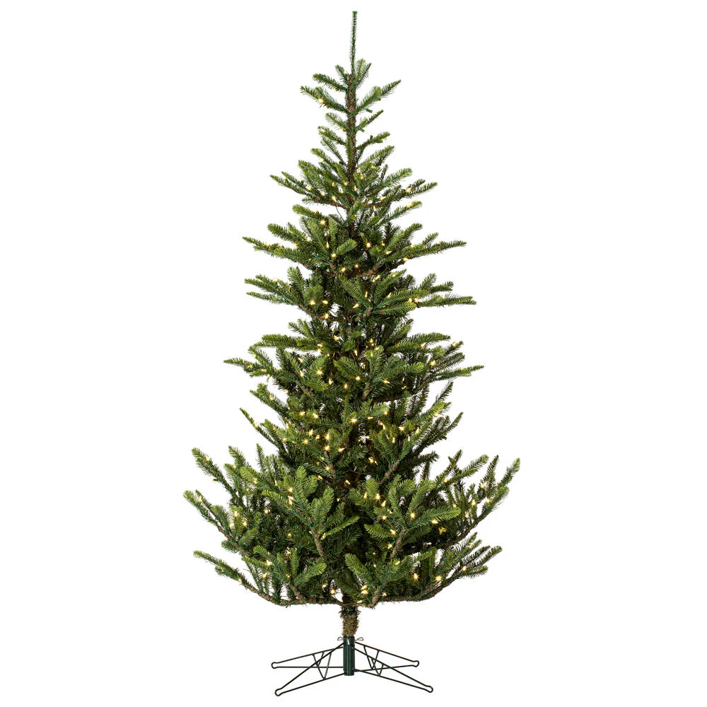 Vickerman 7.5' Alberta Spruce Artificial Christmas Tree with Warm White Dura-lit LED Lights - Cheap-Us