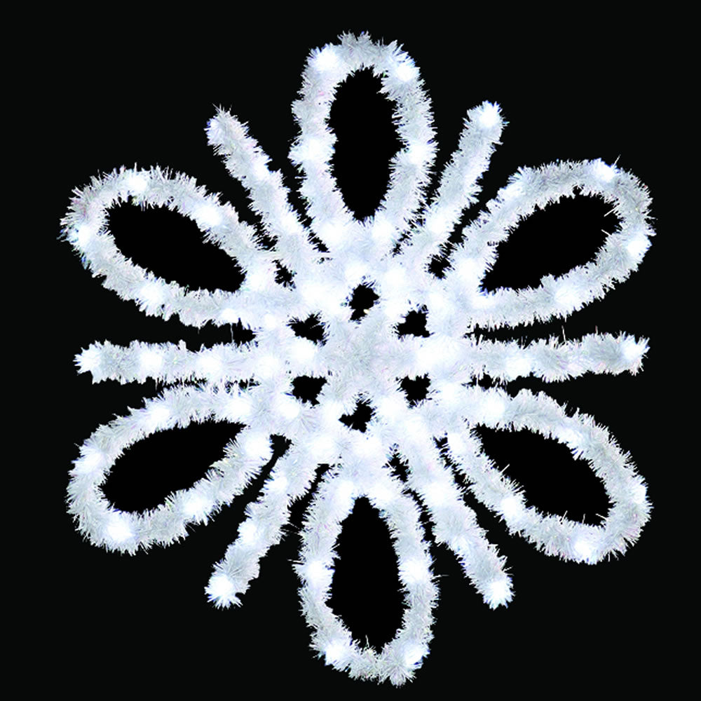 Vickerman 4.5' Metallic Spiral Snowflake with 48 LED Lights Christmas Light Pole Decoration - Cheap-Us
