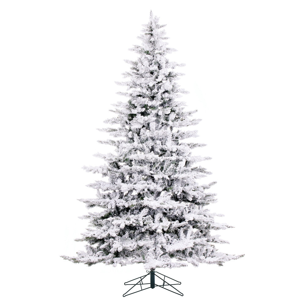 Vickerman 9' Flocked Utica Fir Artificial Christmas Tree Unlit - Cheap-Us