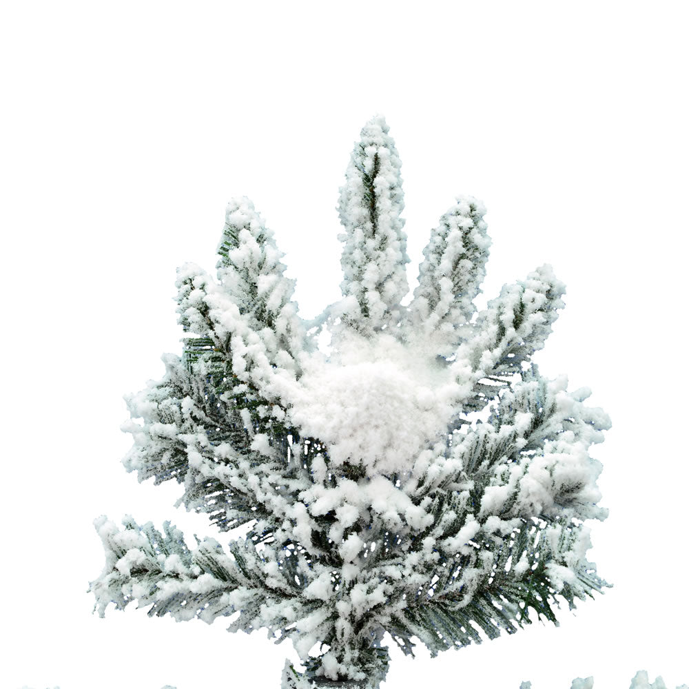 Vickerman 12' Flocked Utica Fir Slim Artificial Christmas Tree Unlit - Cheap-Us