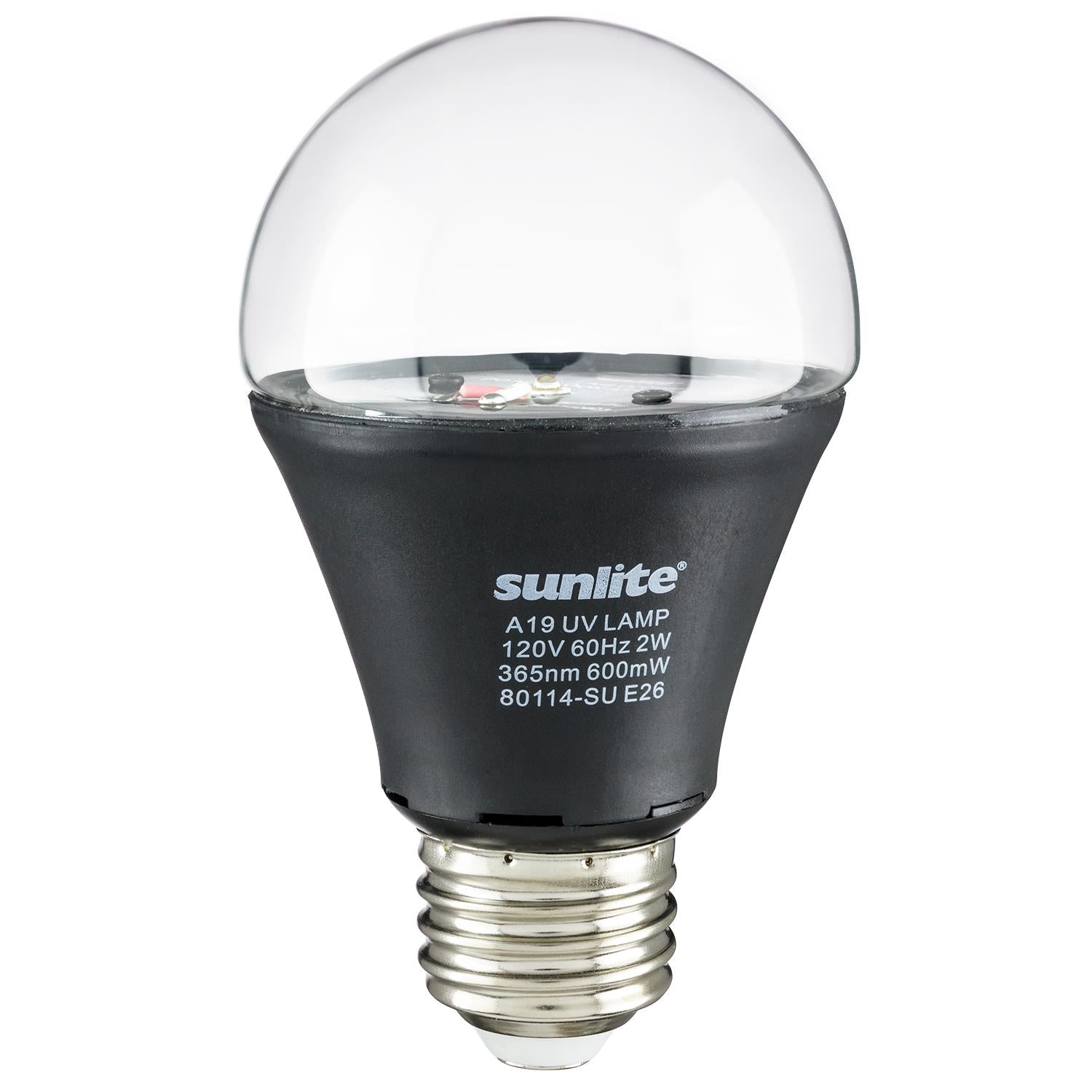 Sunlite LED A Type Blacklight 2W Light Bulb Medium (E26) Base, UV Black Light - Cheap-Us