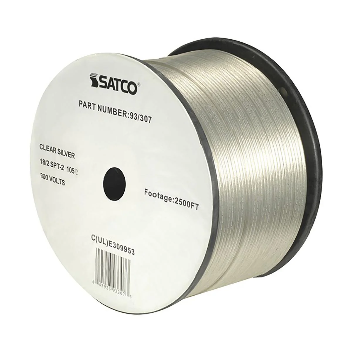 Lamp And Lighting Bulk Wire; 18/2 SPT-2 105C; 2500 Foot/Reel; Clear Silver - Cheap-Us
