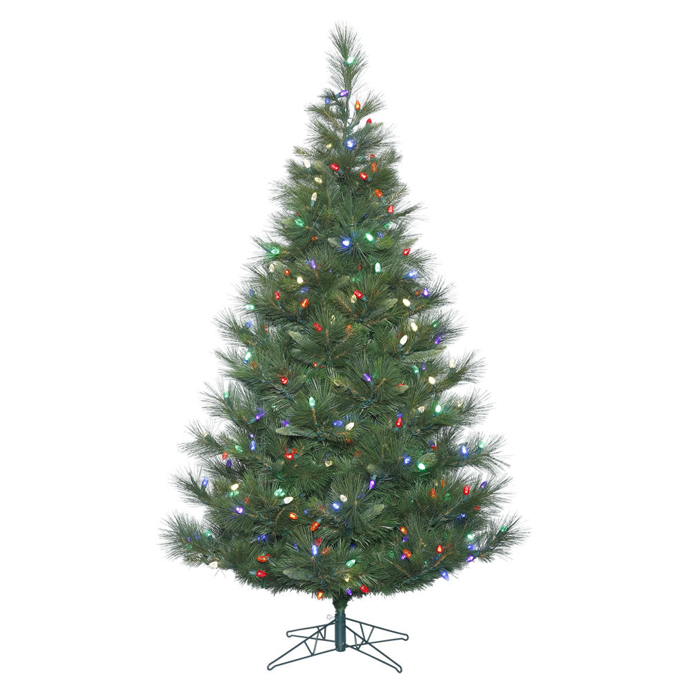 Vickerman 7.5' Norway Pine Artificial Christmas Tree with 375 Multi-Colored C7 LED Lights - Cheap-Us
