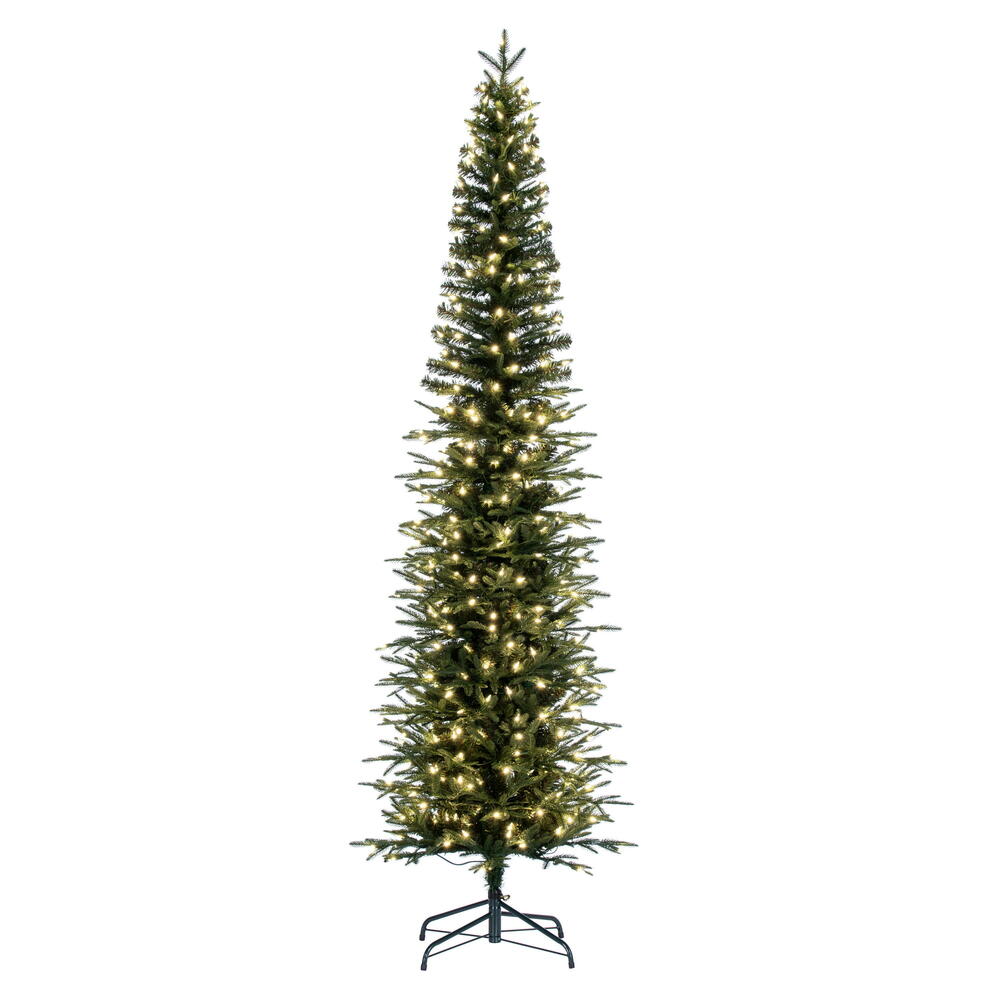 Vickerman 12' Bixley Pencil Fir Artificial Christmas Tree Warm White Dura-lit LED Lights - Cheap-Us