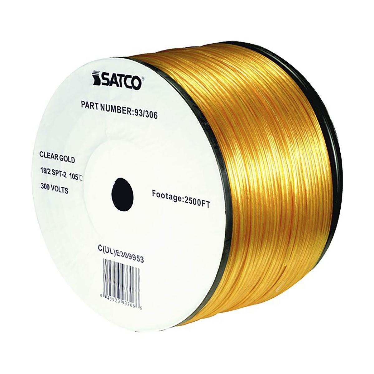 Lamp And Lighting Bulk Wire; 18/2 SPT-2 105C; 2500 Foot/Reel; Clear Gold - Cheap-Us