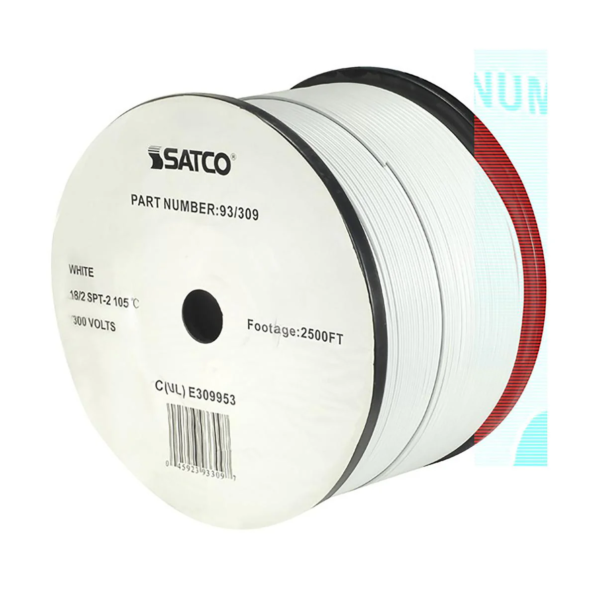 Lamp And Lighting Bulk Wire; 18/2 SPT-2 105C; 2500 Foot/Reel; White - Cheap-Us
