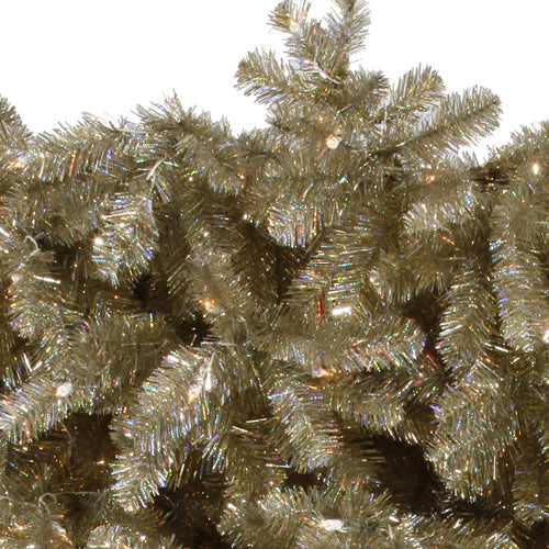 Vickerman 7.5' Champagne Upside Down Artificial Christmas Tree Clear Dura-lit Incandescent Lights - Cheap-Us