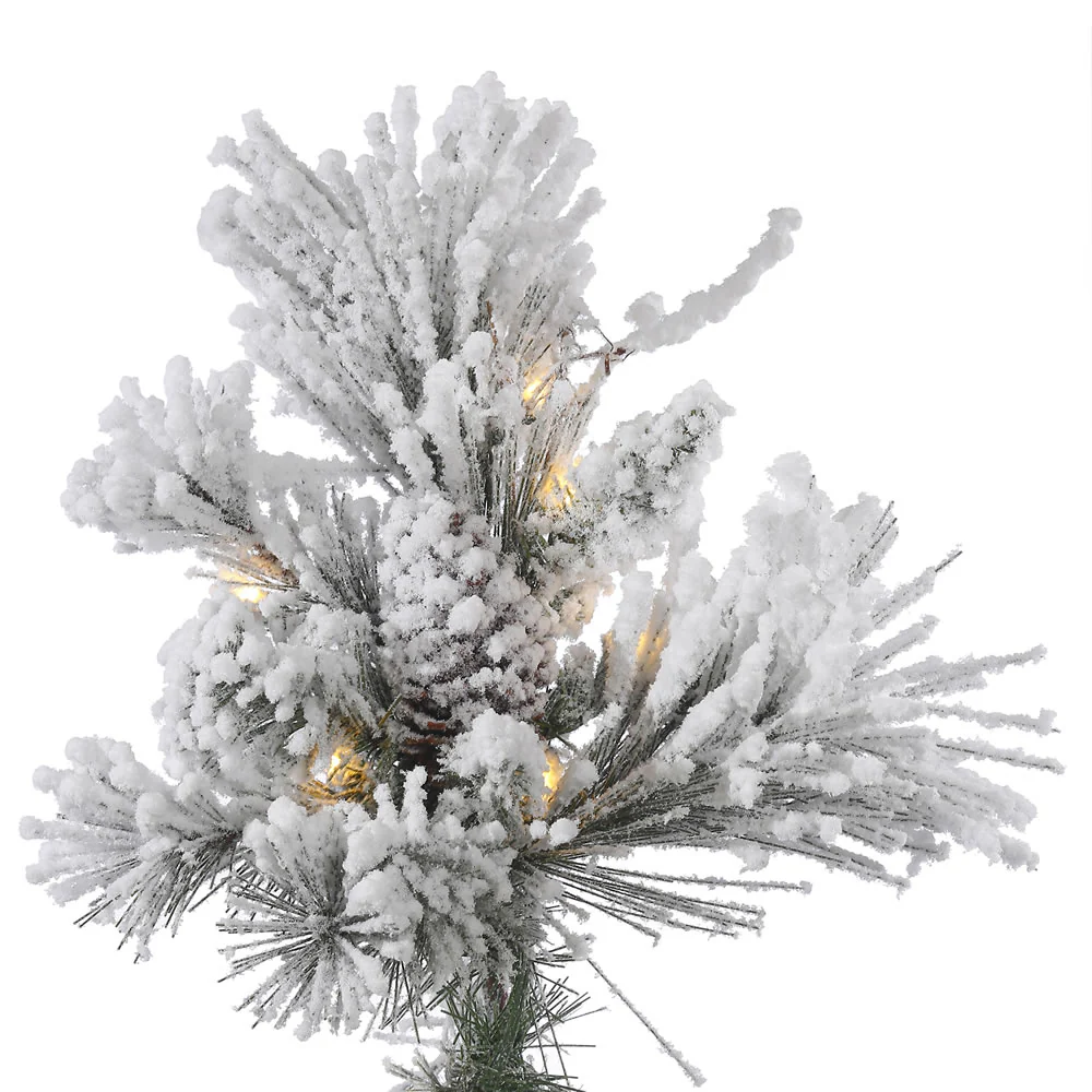 Vickerman 9' Flocked Alberta Artificial Christmas Tree Pure White LED Lights - Cheap-Us