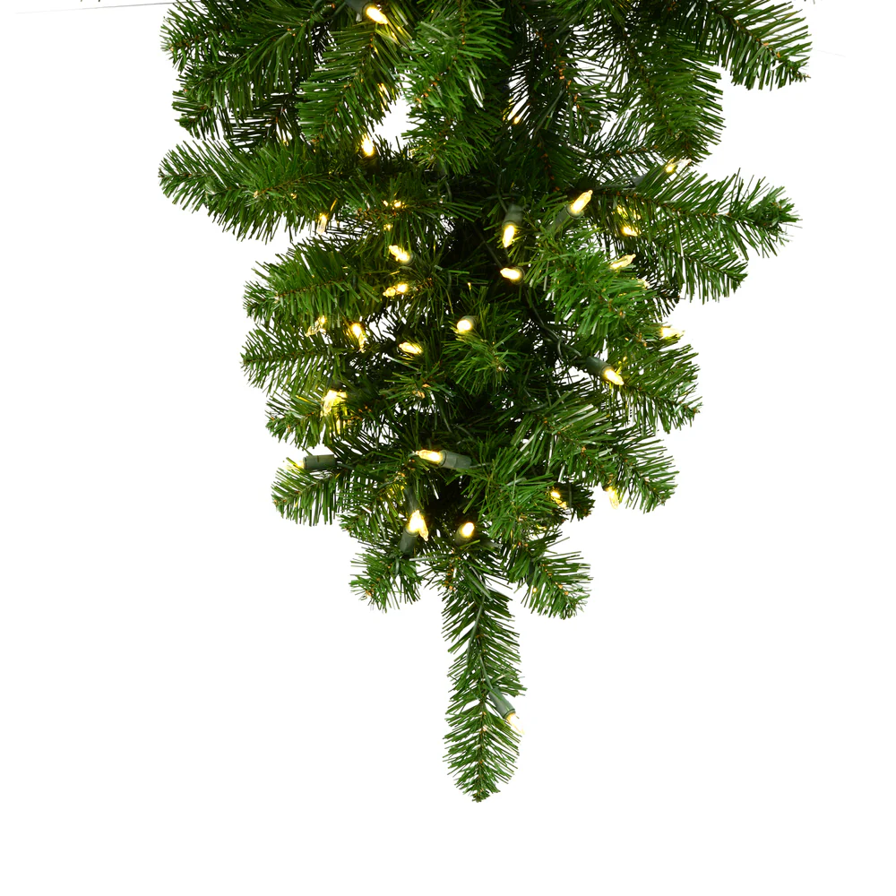 Vickerman 6' American Upside Down Artificial Christmas Half Tree Warm White Dura-Lit® LED Lights - Cheap-Us