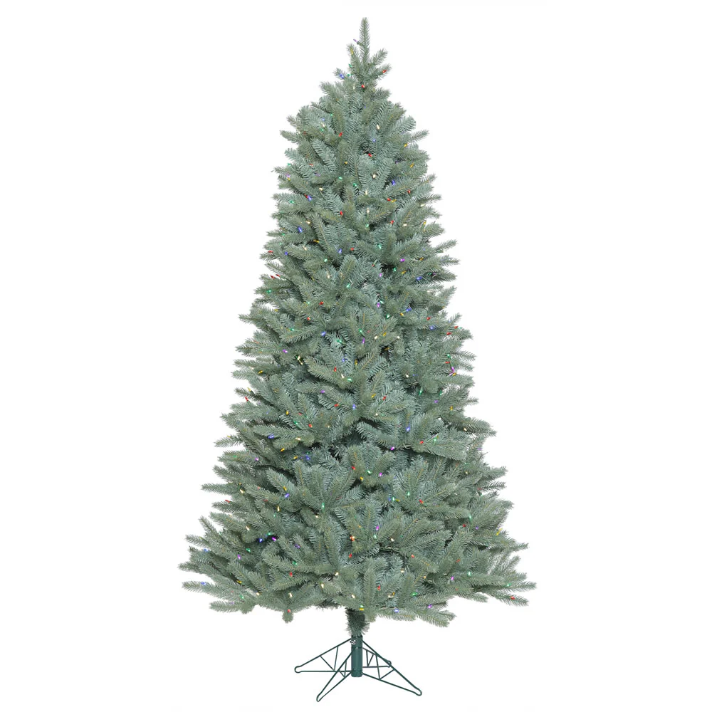 Vickerman 15' Colorado Blue Spruce Slim Artificial Christmas Tree Multi-Colored LED Lights - Cheap-Us