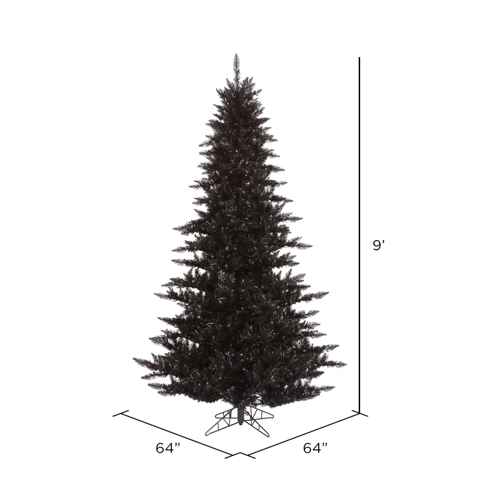 Vickerman 9' Black Fir Artificial Christmas Tree Unlit - Cheap-Us