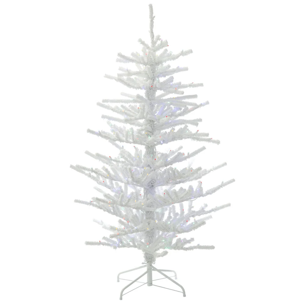 Vickerman 7.5' Flocked Twig Artificial Christmas Tree Multi-Colored Dura-lit LED Lights - Cheap-Us