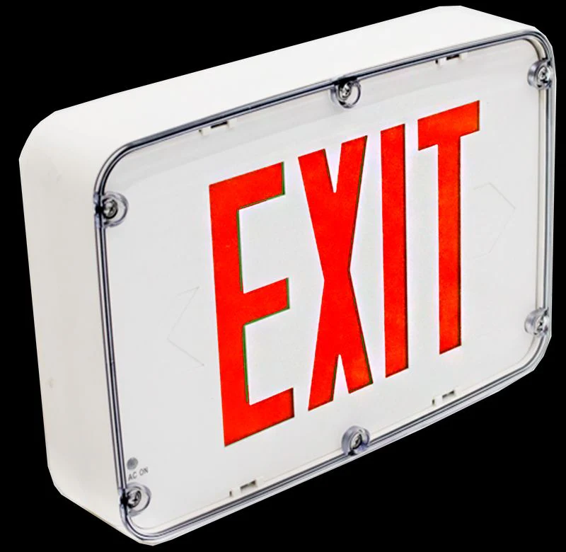 Westgate Nema 4X Rated LED Exit Sign, Single Face, Red White Em Incl., LED Exit & Emergency Lighting, 3.2W - Cheap-Us