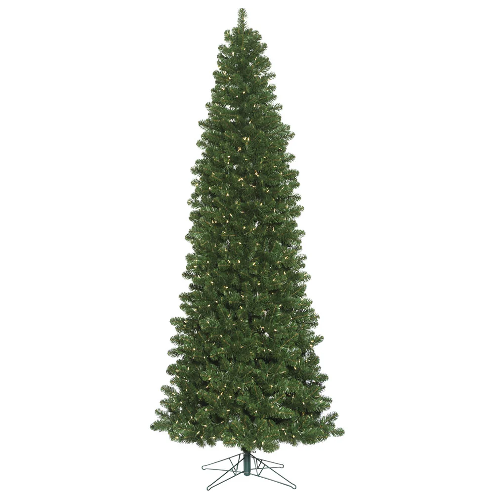 Vickerman 9.5' Oregon Fir Slim Artificial Christmas Tree Wide Angle Single Mold Warm White LED Lights - Cheap-Us